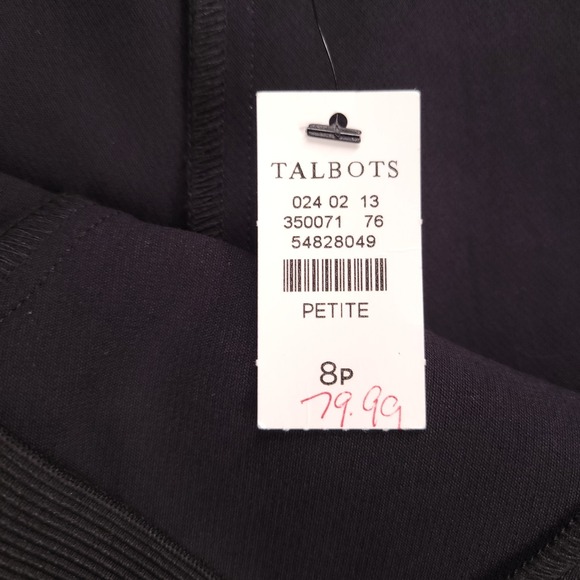 TALBOTS Pants Size 8P Portland Black Slim Leg Ankle Mid Rise 28x25 NEW - Picture 7 of 14